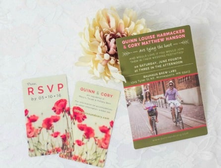 Floral Wedding Invitations & RSVP cards