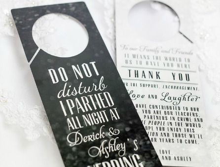 Custom Wedding Door Hangers by PlasticPrinters.com